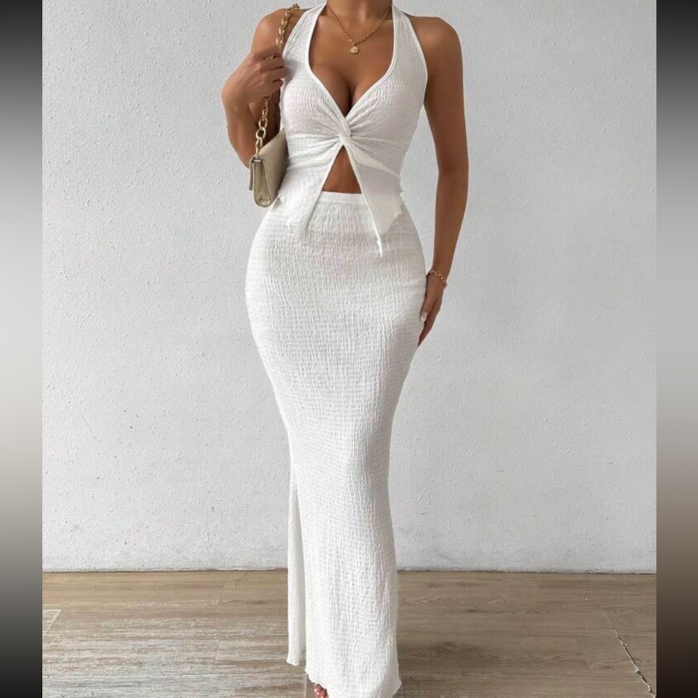 Two piece white matching set